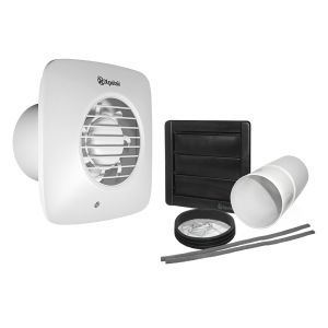 2 speed 100mm axial fan kit humidistat timer square grille