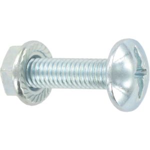 M6x12mm combi tray bolt &amp; nut BZP