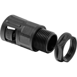 16mm male flexible conduit gland nylon black